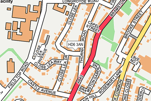 HD6 3AN map - OS OpenMap – Local (Ordnance Survey)