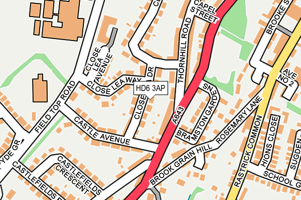 HD6 3AP map - OS OpenMap – Local (Ordnance Survey)