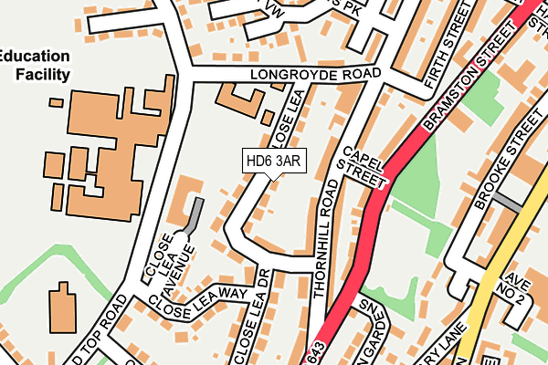 HD6 3AR map - OS OpenMap – Local (Ordnance Survey)