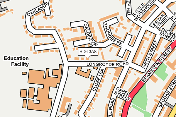HD6 3AS map - OS OpenMap – Local (Ordnance Survey)