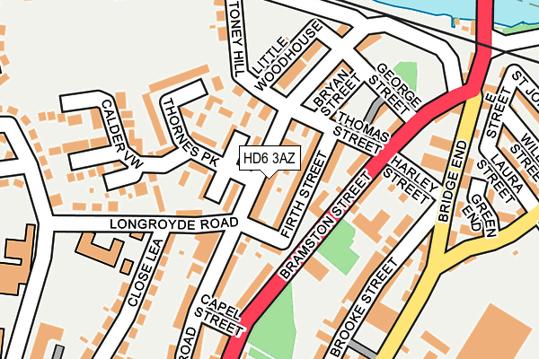 HD6 3AZ map - OS OpenMap – Local (Ordnance Survey)