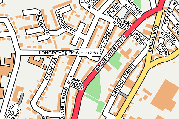 HD6 3BA map - OS OpenMap – Local (Ordnance Survey)