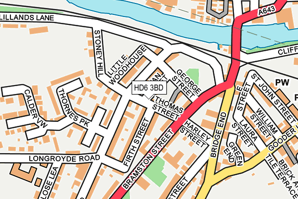 HD6 3BD map - OS OpenMap – Local (Ordnance Survey)