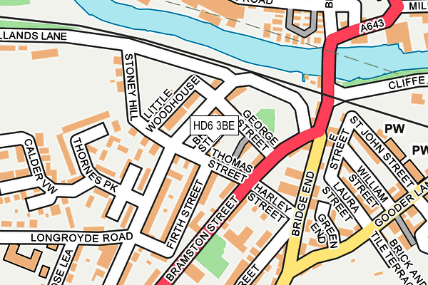 HD6 3BE map - OS OpenMap – Local (Ordnance Survey)