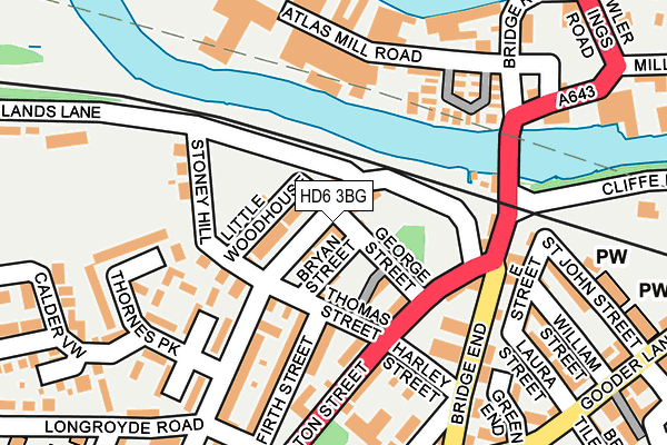 HD6 3BG map - OS OpenMap – Local (Ordnance Survey)