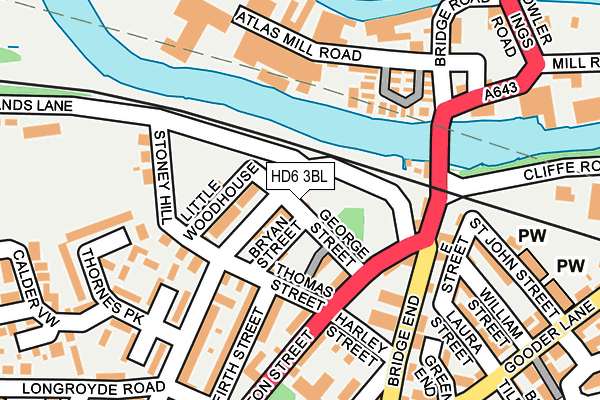HD6 3BL map - OS OpenMap – Local (Ordnance Survey)