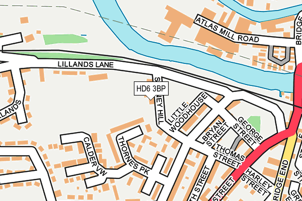 HD6 3BP map - OS OpenMap – Local (Ordnance Survey)