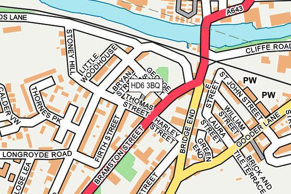 HD6 3BQ map - OS OpenMap – Local (Ordnance Survey)