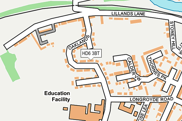 HD6 3BT map - OS OpenMap – Local (Ordnance Survey)