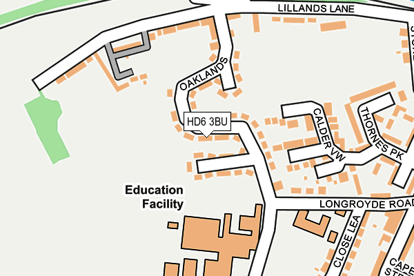 HD6 3BU map - OS OpenMap – Local (Ordnance Survey)