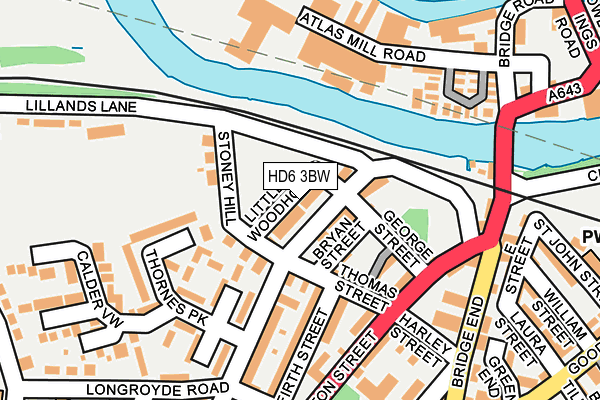 HD6 3BW map - OS OpenMap – Local (Ordnance Survey)