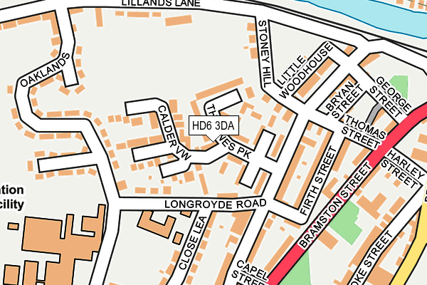 HD6 3DA map - OS OpenMap – Local (Ordnance Survey)