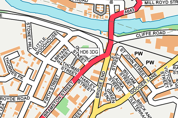 HD6 3DG map - OS OpenMap – Local (Ordnance Survey)