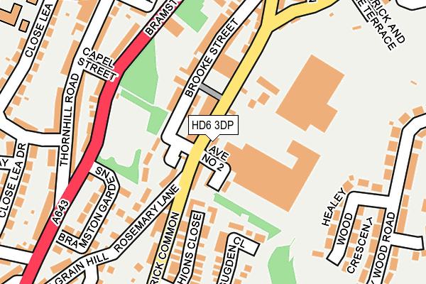 HD6 3DP map - OS OpenMap – Local (Ordnance Survey)