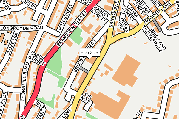 HD6 3DR map - OS OpenMap – Local (Ordnance Survey)