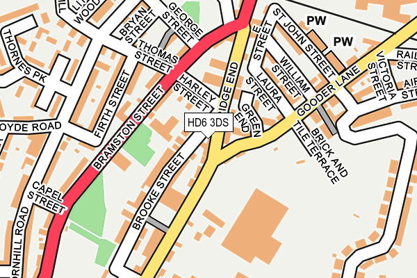 HD6 3DS map - OS OpenMap – Local (Ordnance Survey)