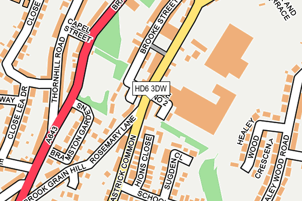 HD6 3DW map - OS OpenMap – Local (Ordnance Survey)