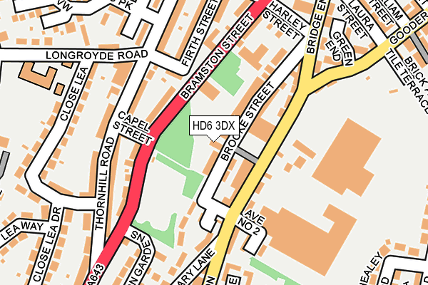 HD6 3DX map - OS OpenMap – Local (Ordnance Survey)