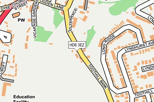 HD6 3EZ map - OS OpenMap – Local (Ordnance Survey)