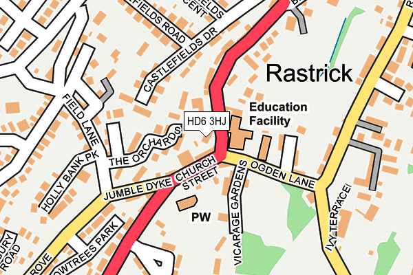 HD6 3HJ map - OS OpenMap – Local (Ordnance Survey)