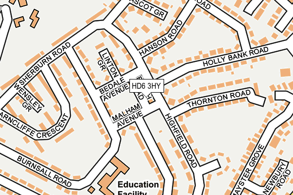 HD6 3HY map - OS OpenMap – Local (Ordnance Survey)