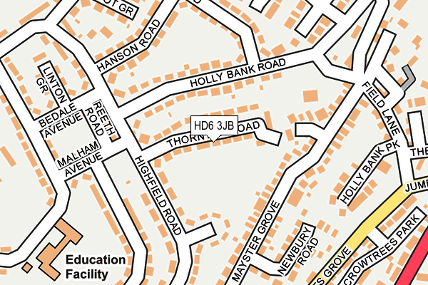 HD6 3JB map - OS OpenMap – Local (Ordnance Survey)