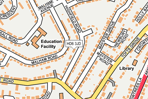 HD6 3JD map - OS OpenMap – Local (Ordnance Survey)