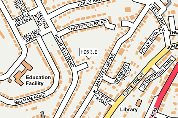 HD6 3JE map - OS OpenMap – Local (Ordnance Survey)