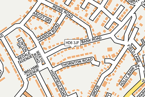 HD6 3JF map - OS OpenMap – Local (Ordnance Survey)