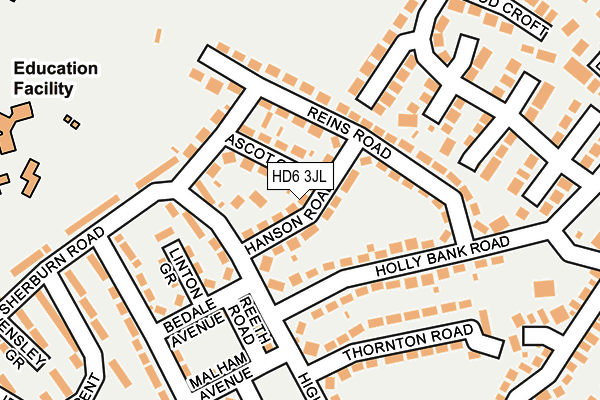 HD6 3JL map - OS OpenMap – Local (Ordnance Survey)