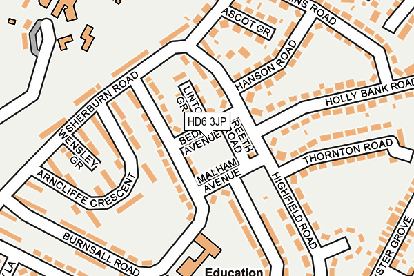 HD6 3JP map - OS OpenMap – Local (Ordnance Survey)