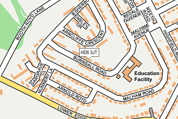 HD6 3JT map - OS OpenMap – Local (Ordnance Survey)