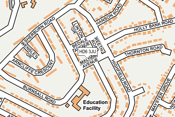 HD6 3JU map - OS OpenMap – Local (Ordnance Survey)