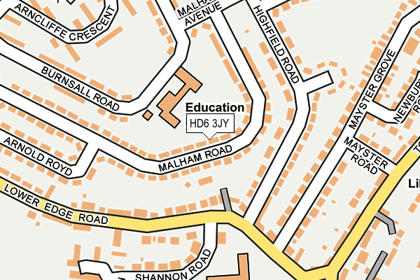 HD6 3JY map - OS OpenMap – Local (Ordnance Survey)