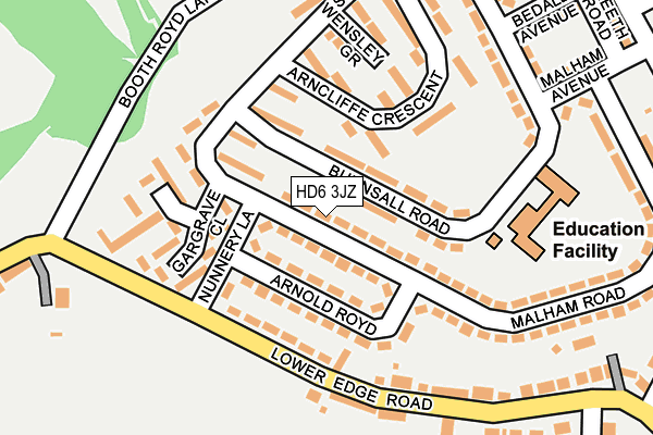 HD6 3JZ map - OS OpenMap – Local (Ordnance Survey)