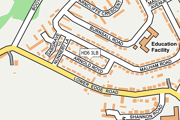 HD6 3LB map - OS OpenMap – Local (Ordnance Survey)
