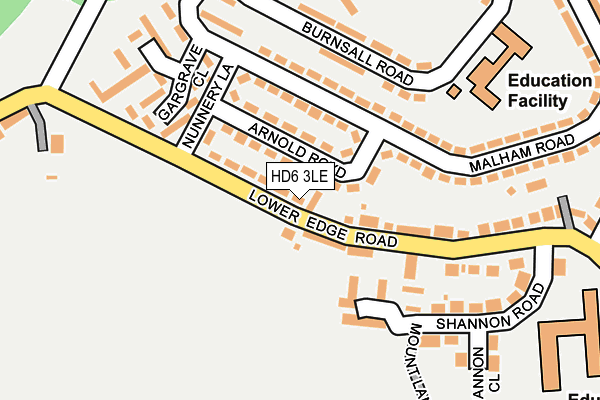 HD6 3LE map - OS OpenMap – Local (Ordnance Survey)