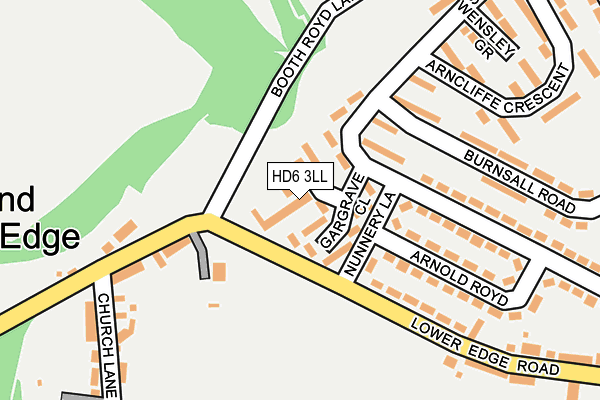 HD6 3LL map - OS OpenMap – Local (Ordnance Survey)