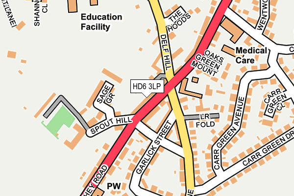 HD6 3LP map - OS OpenMap – Local (Ordnance Survey)