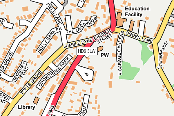HD6 3LW map - OS OpenMap – Local (Ordnance Survey)
