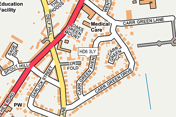 HD6 3LY map - OS OpenMap – Local (Ordnance Survey)