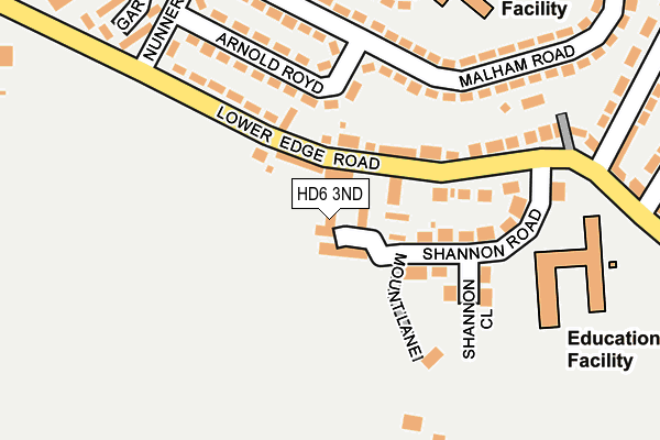 HD6 3ND map - OS OpenMap – Local (Ordnance Survey)