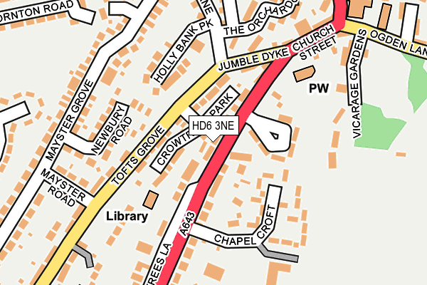 HD6 3NE map - OS OpenMap – Local (Ordnance Survey)