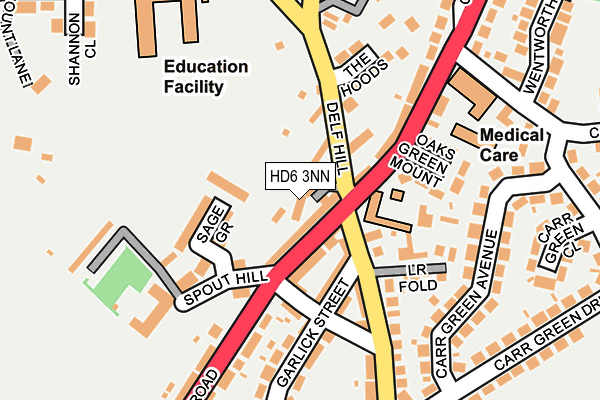 HD6 3NN map - OS OpenMap – Local (Ordnance Survey)