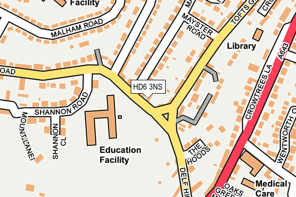 HD6 3NS map - OS OpenMap – Local (Ordnance Survey)