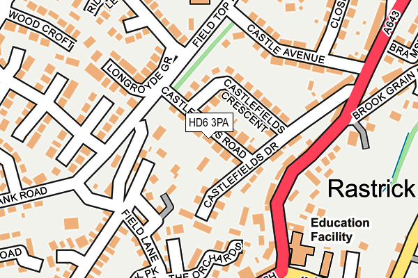 HD6 3PA map - OS OpenMap – Local (Ordnance Survey)