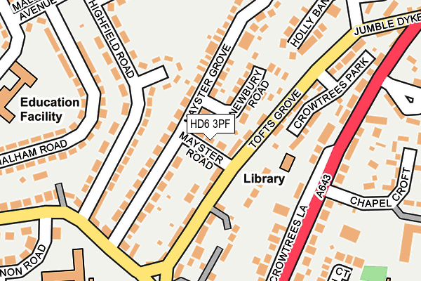 HD6 3PF map - OS OpenMap – Local (Ordnance Survey)