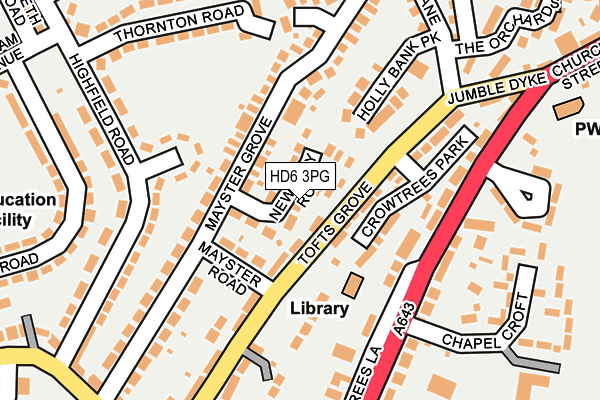 HD6 3PG map - OS OpenMap – Local (Ordnance Survey)