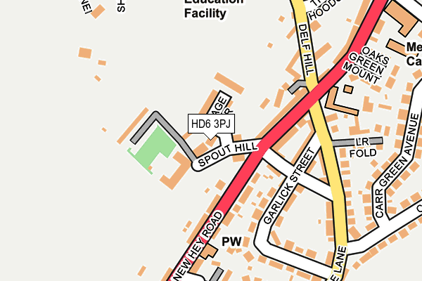 HD6 3PJ map - OS OpenMap – Local (Ordnance Survey)