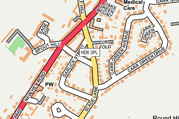HD6 3PL map - OS OpenMap – Local (Ordnance Survey)